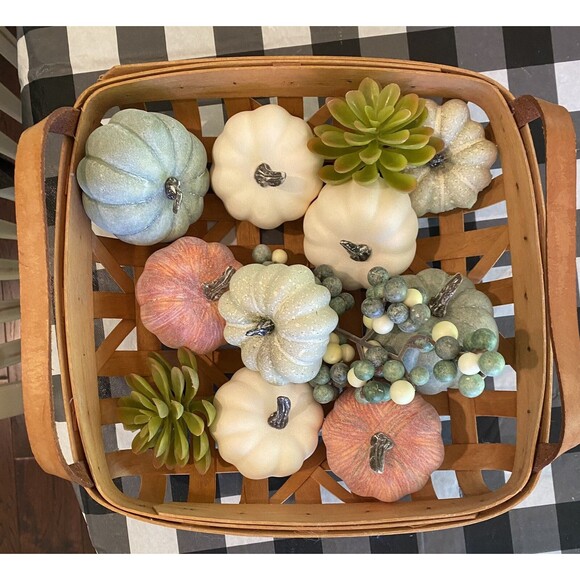 Fall Autumn Thanksgiving Gourds Succulents Pumpkin Bowl Fillers Berries Tabletop - Picture 5 of 6